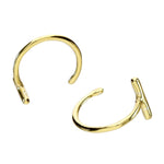 Small silver open hoop earrings from AJJ's Elena minimalist jewelry collection, featuring dainty and simple hoop design.