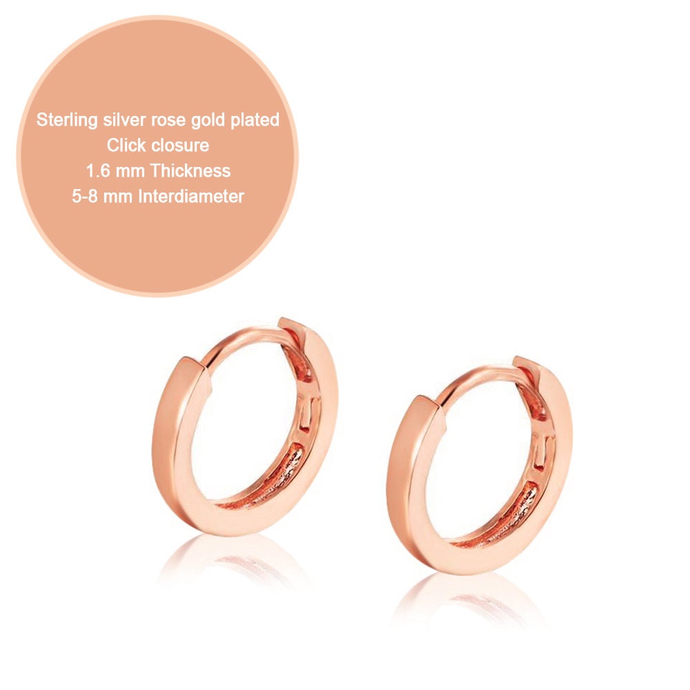 Wide Huggie Baby and Toddler Earrings in 14K Rose Gold - Tiny Hoop Earrings  for Child - The Jewelry Vine