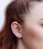Silver pearl huggie hoops by AJJ, small open hoop earrings, dainty silver hoops, perfect for elegant everyday wear