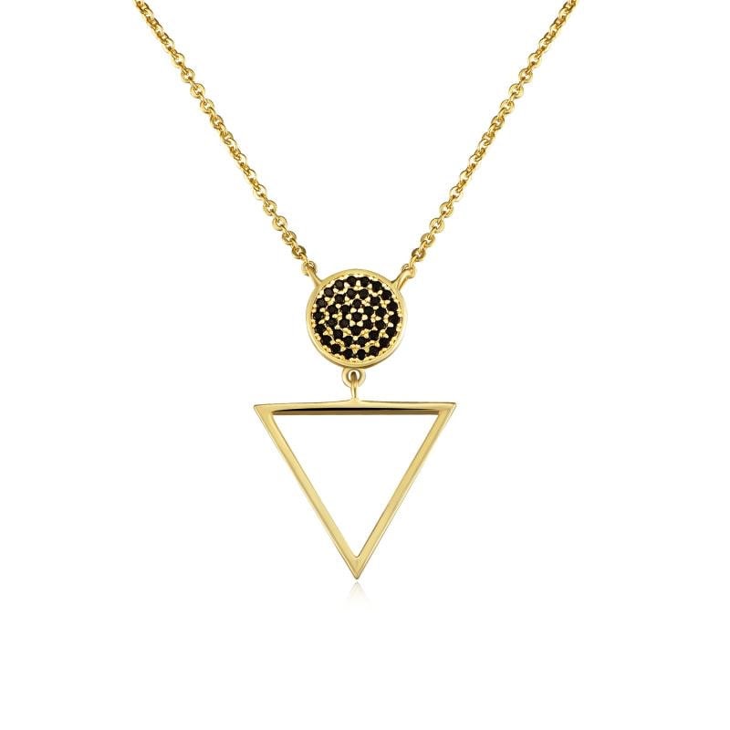 Gold Circle Crystal Pendant Necklace, Circle Pendant, Elegant Gold Necklace, Geometric Necklace Dainty Gold Necklace Gift For Her minimalist