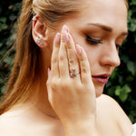 Sterling silver tiny leaves stud earrings by AJJ, featuring a modern design with delicate olive leaf details.