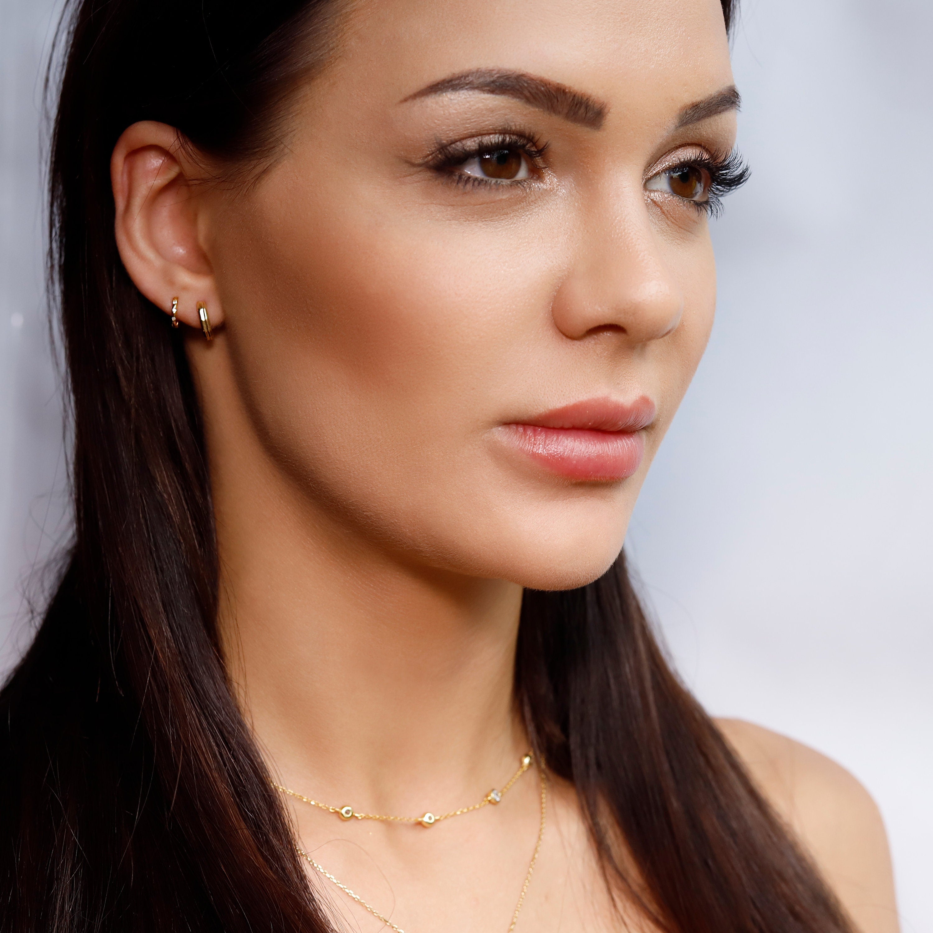 Tiny Huggie Hoop Earrings,Plain Helix Hoop Earrings, Dainty Hoop Earrings,Dainty Tiny Huggies, 18K Gold Plated Hoops,Sterling Silver Huggies