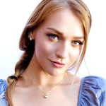 Sterling silver layered heart necklace with delicate design, suitable for everyday wear and bridesmaid gift from AJJ.