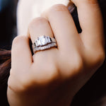 AJJ 2.5 ct emerald trilogy ring in sterling silver, featuring three vibrant emeralds in a stunning engagement design.