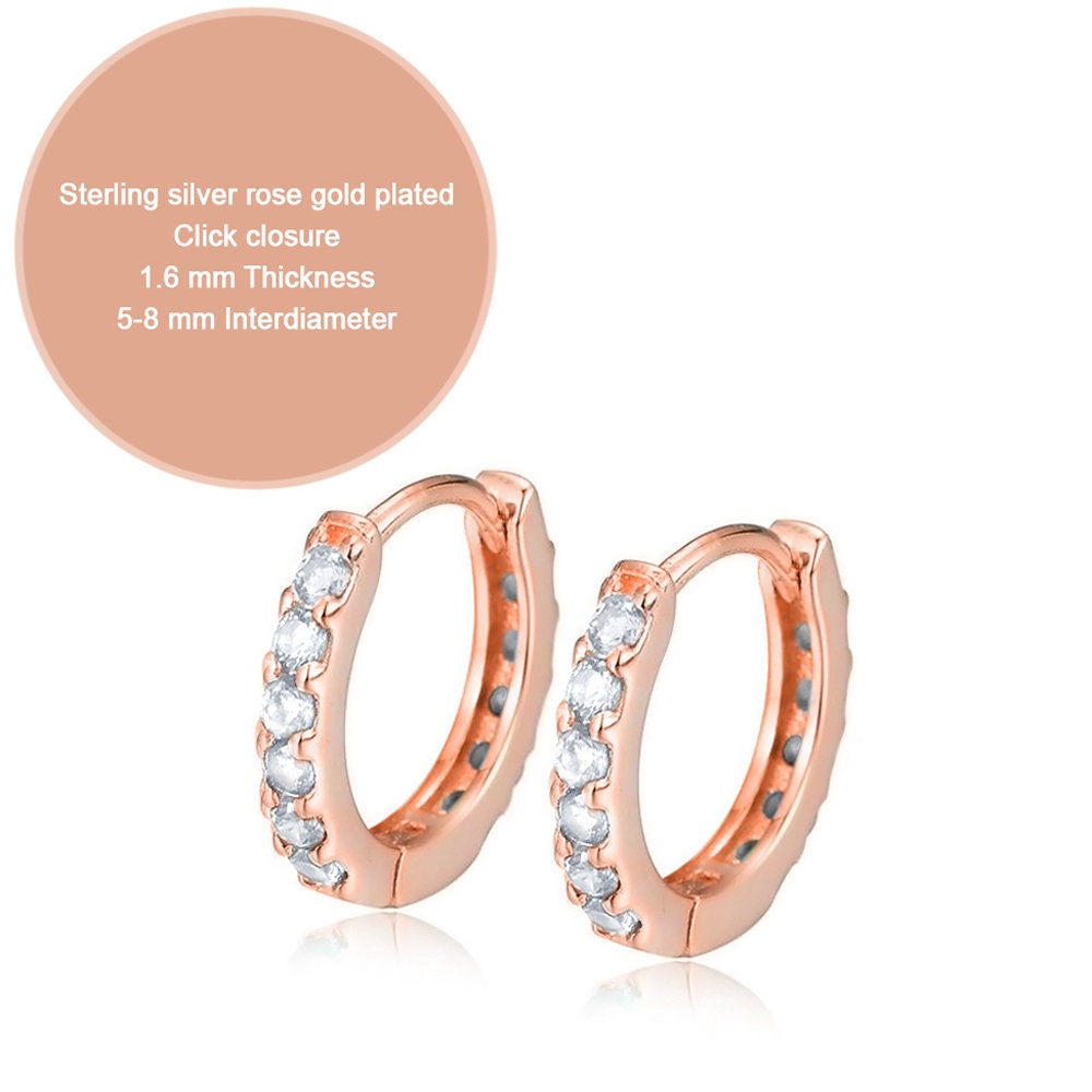 Huggie Hoop Earrings • gold conch hoop • cartilage hoop • hoop earrings • silver pave ring hoop • tragus hoop • small helix hoop