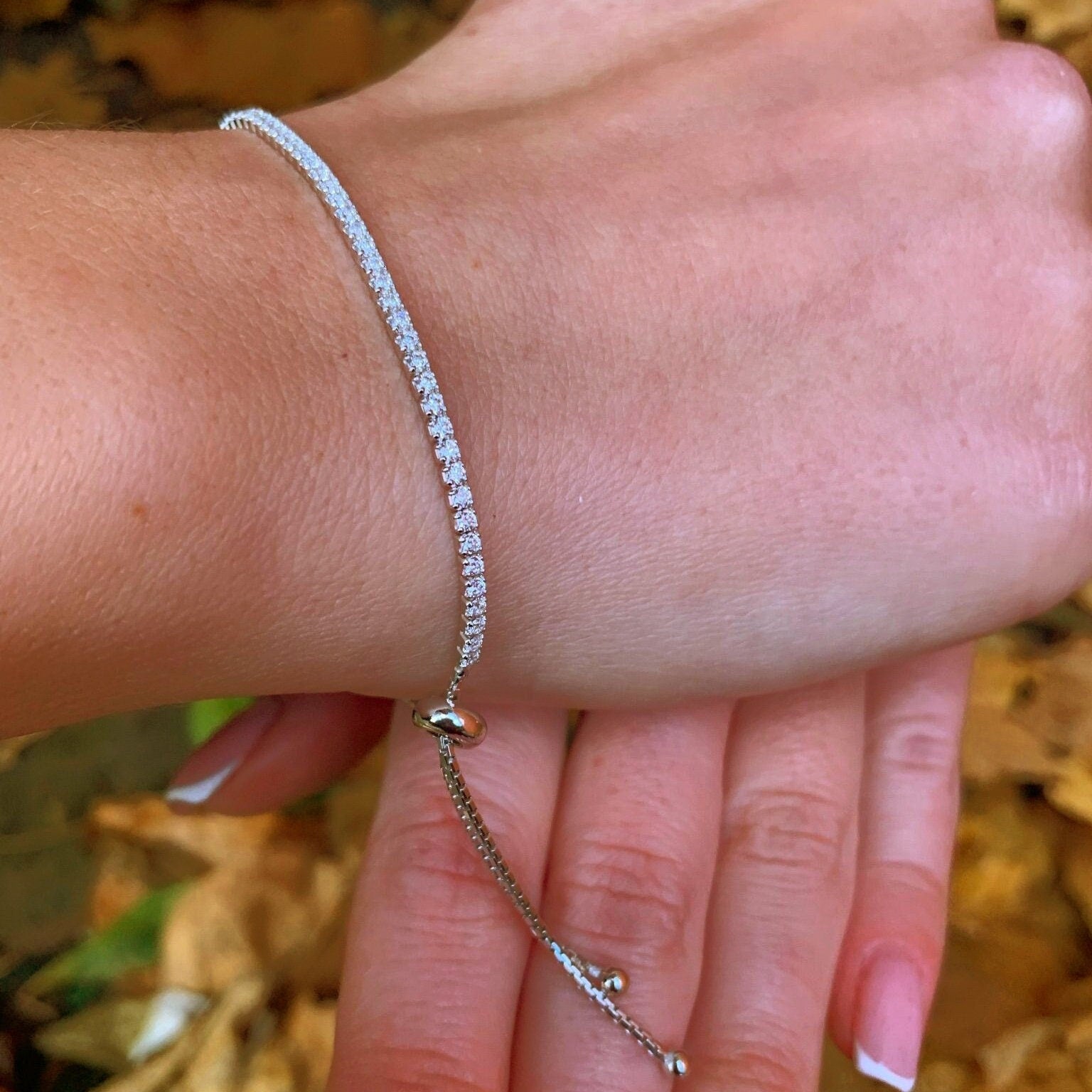 Chevron - Chain Bracelet, Adjustable Bracelet, Sterling Silver Bracelet