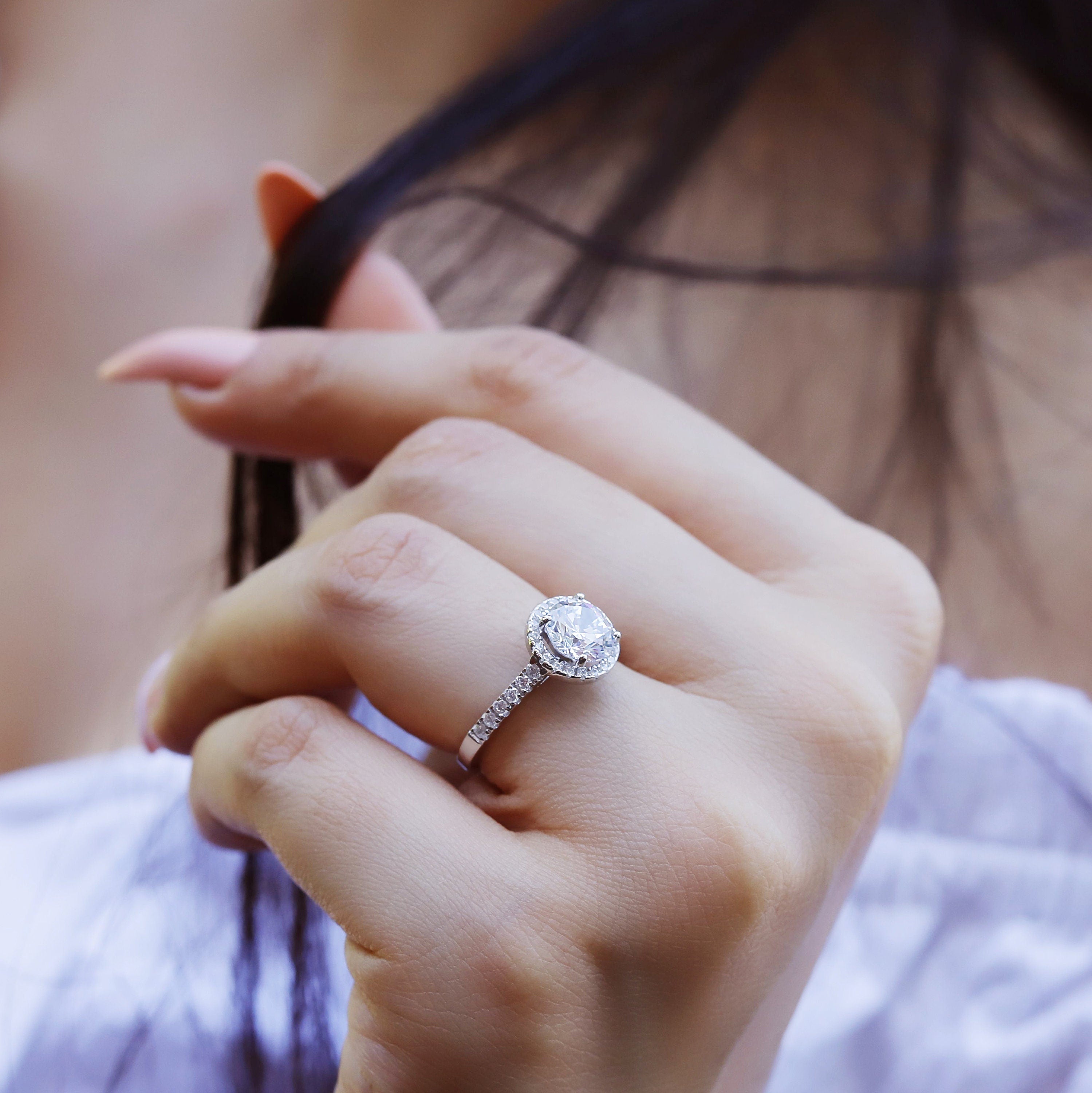 Lyla - 1ct Round Solitaire Ring | Sterling Silver Engagement Ring | Promise Ring for women | Bridal Ring in US UK size | High Quality!