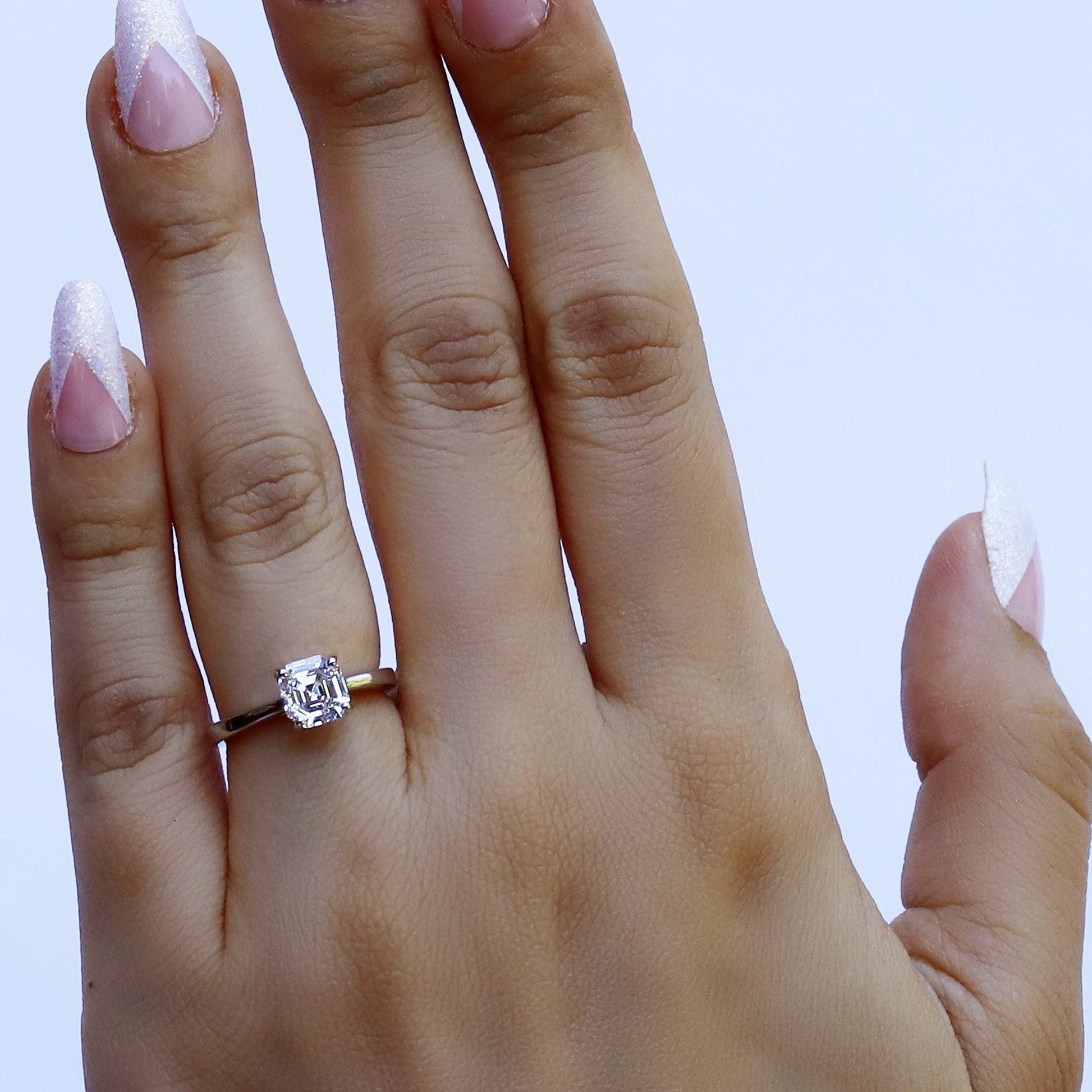 Daniella - 1ct Asscher Solitaire Ring | Sterling Silver Engagement Ring | Promise Ring for women | Bridal Ring in US UK size | High Quality!