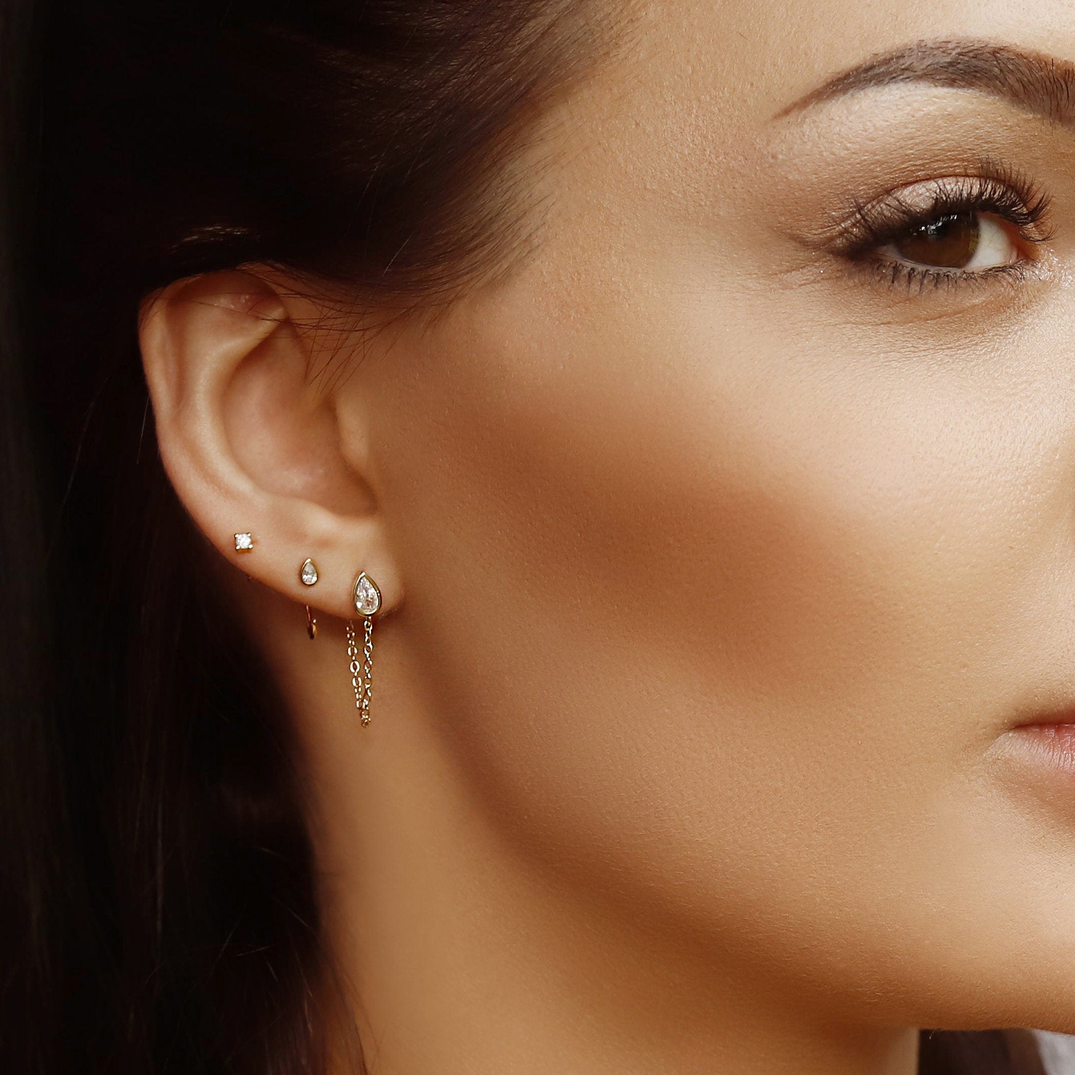 Sterling Silver Huggie Hoop Earrings | Delicate Open Hoop Earrings | Minimalist Earrings | Silver Pull Hoops | Simple Silver Earrings |