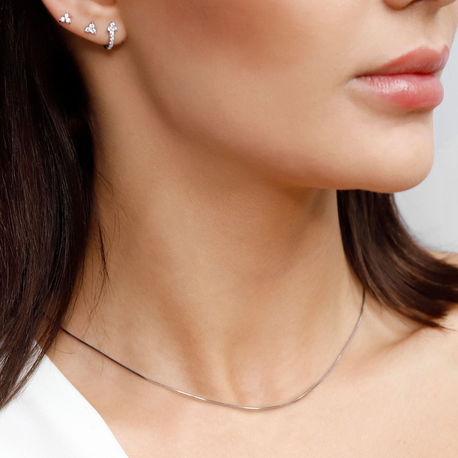 ROSIE - Sterling Silver Skinny Plain Chain Necklace, Available in Silver/Gold Tone