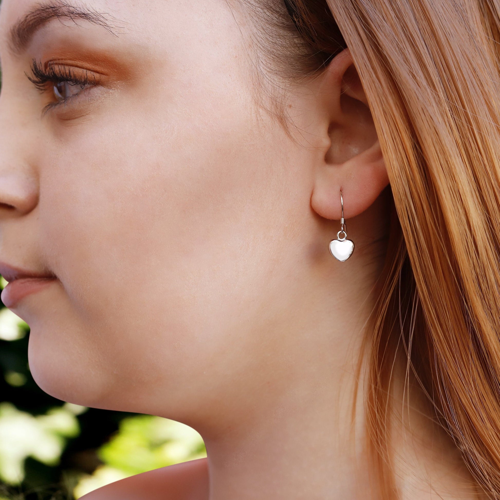 Gift for Her, Small Heart Earrings UK, Tiny Dangle Earrings, Sterling Silver Simple Earrings
