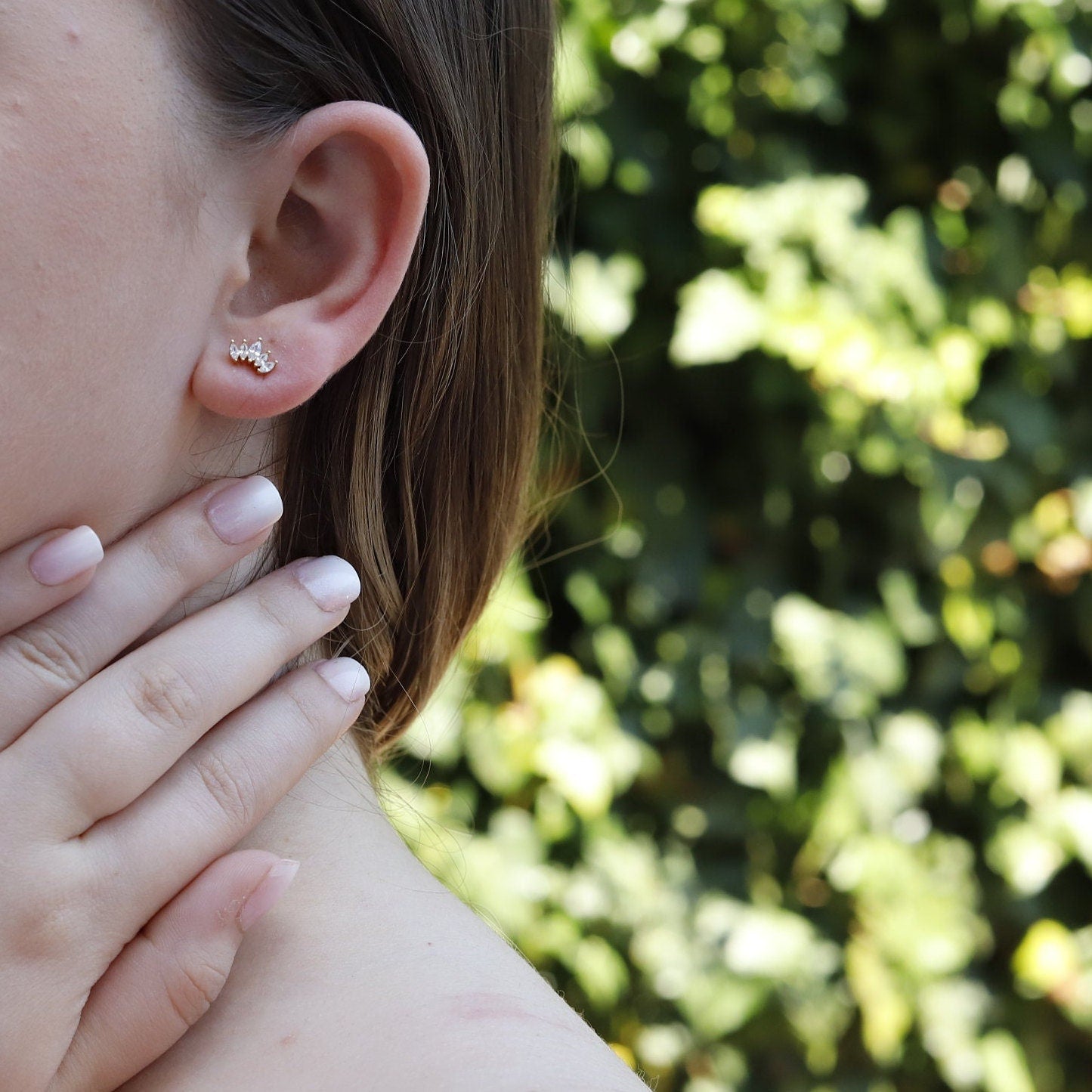 NIKOLA-Tiny Stud Earrings - New Minimalist Earrings - Minimalist Earrings Tiara- Studs - Tiny Earrings - Earrings for Multiple Piercings