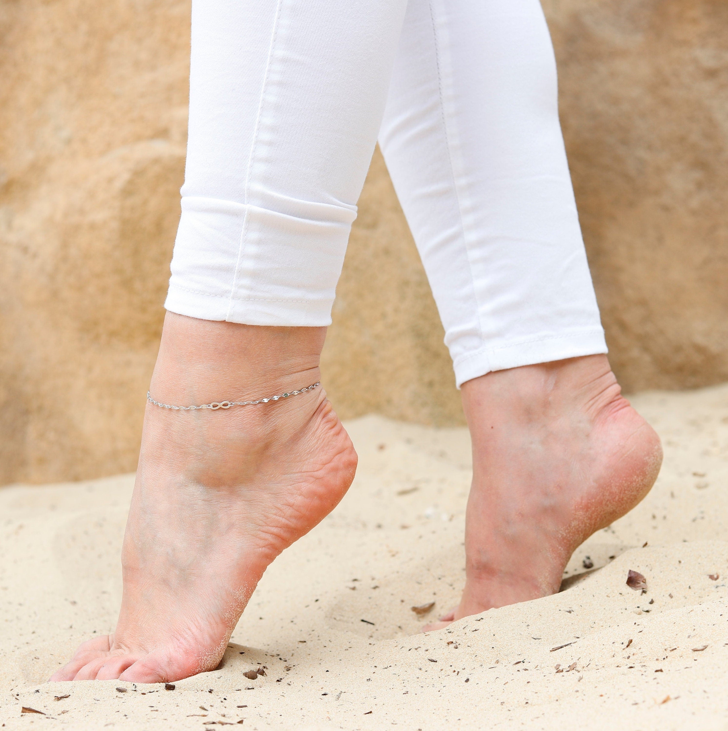 Shona - Simple Heart Style Anklet, Gold Anklets, Silver Anklets, Anklets for Women