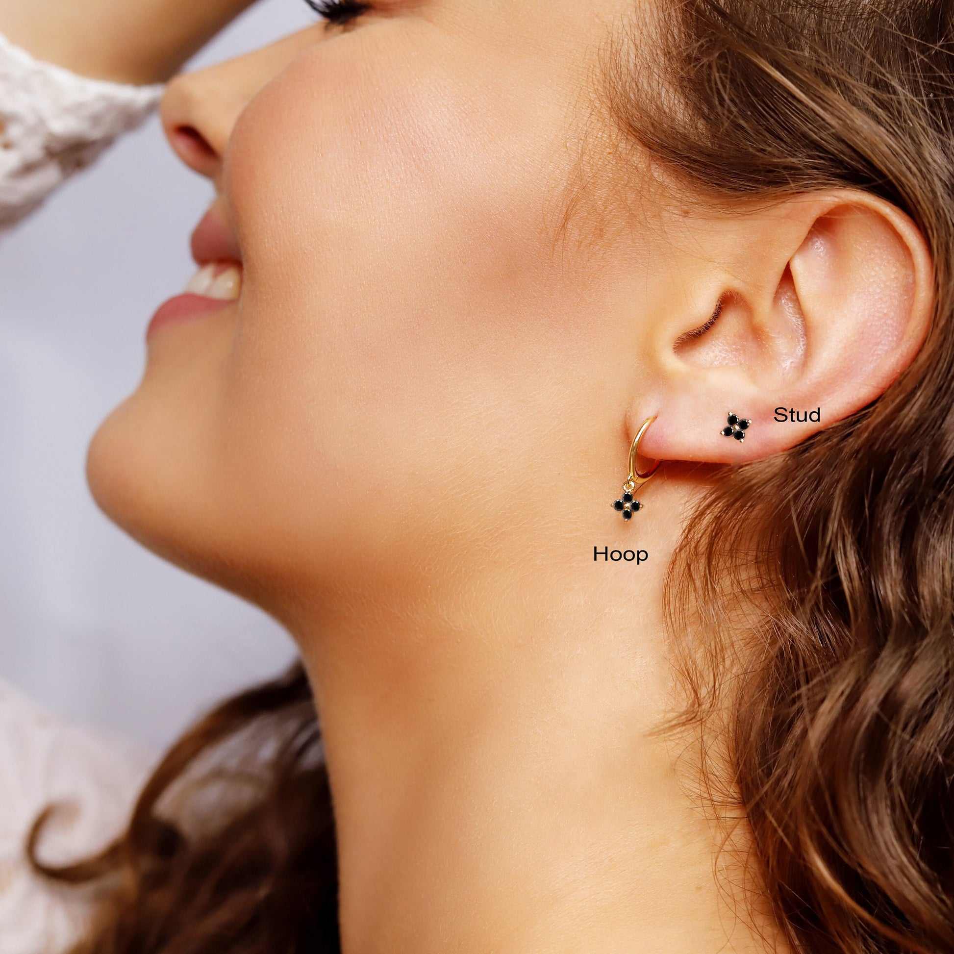 Minimalist Flower Huggie Hoops • small hoop earrings • tiny hoop earrings • dainty hoops • silver hoops • huggie hoop earrings