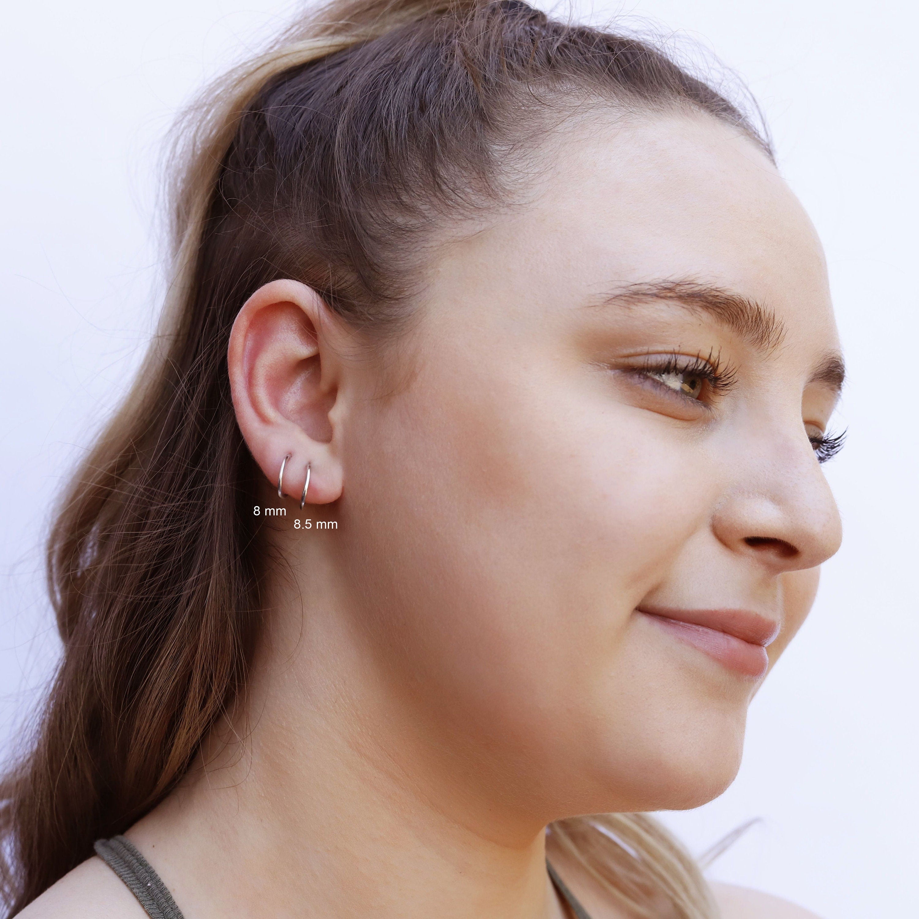 925 8MM Gold Plated Single Pearl Hoop Earrings - Princess Jewelers