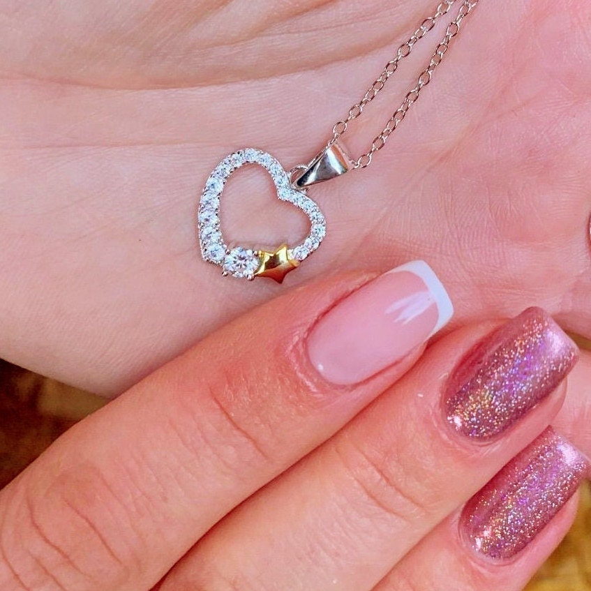 Sterling Silver Heart pendant necklace • Dainty Chain Necklace • Simple Everyday Necklace• Layering Chains• Delicate Necklace