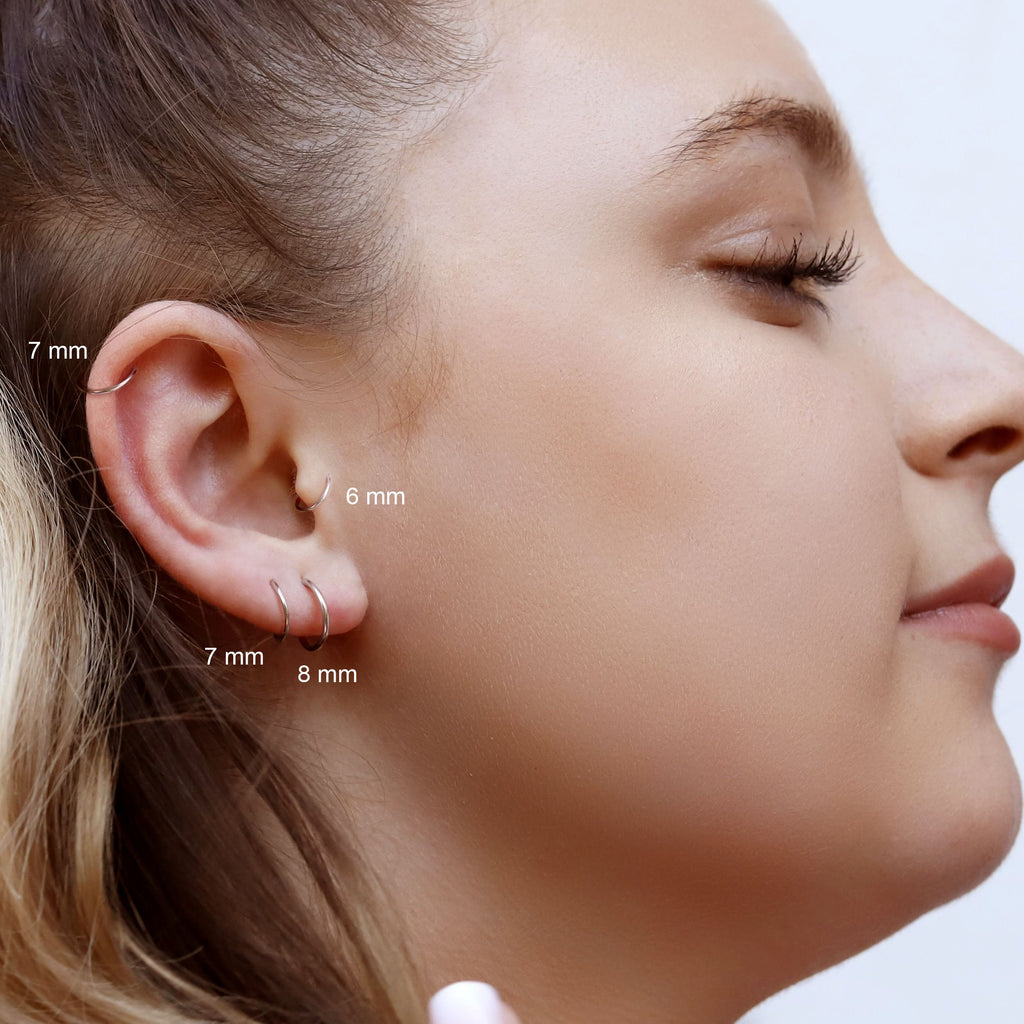 Tiny Huggie Hoop Earrings,Plain Helix Hoop Earrings, Dainty Hoop Earrings,Dainty Tiny Huggies, 18K Gold Plated Hoops,Sterling Silver Huggies