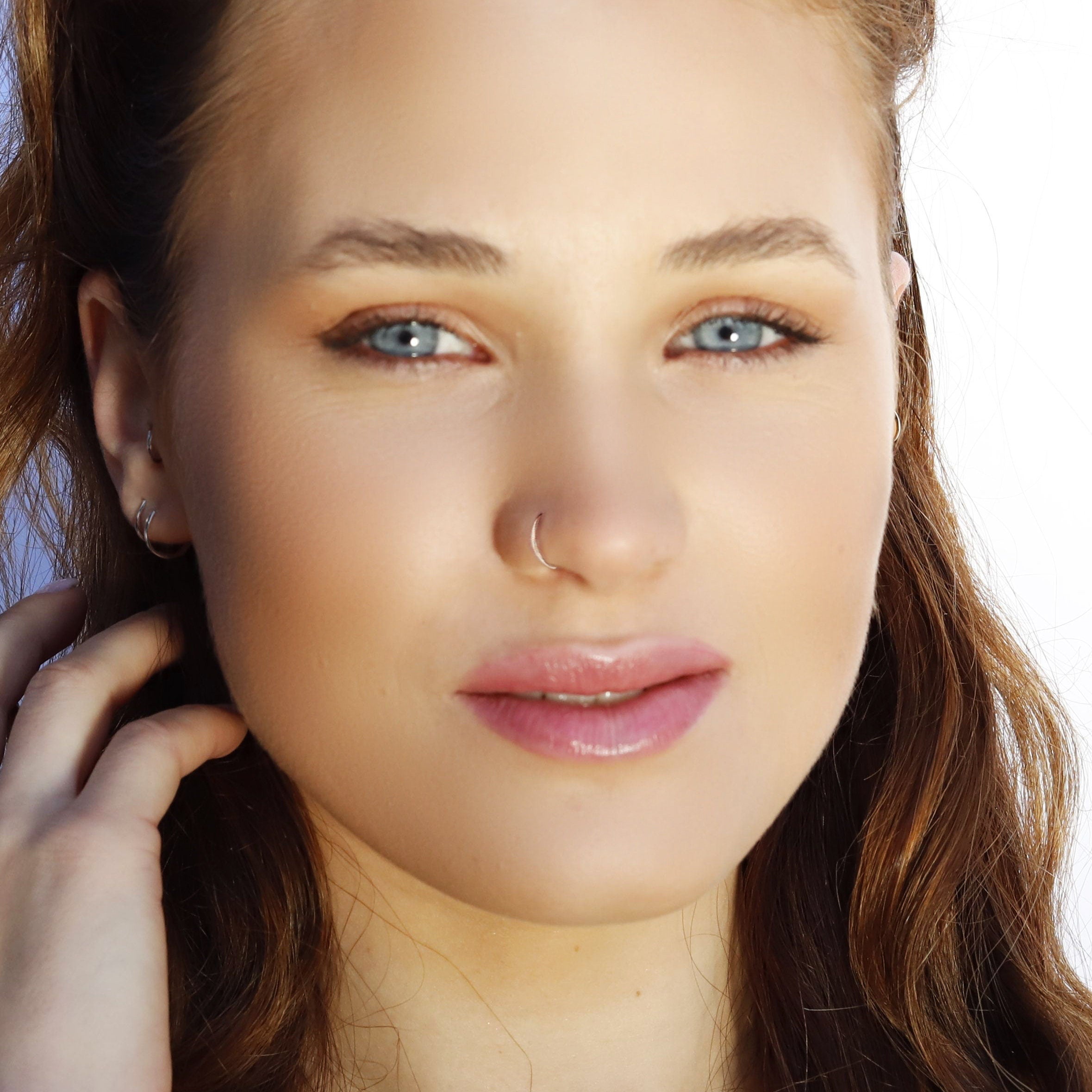 Gold Nose Ring, Nose Piercing, 18k Gold Plated Nose Ring, Silver Nose Ring Hoop, Thin Nose Piercing Jewelry, Small Nose Ring, 6mm, 7mm ,8mm