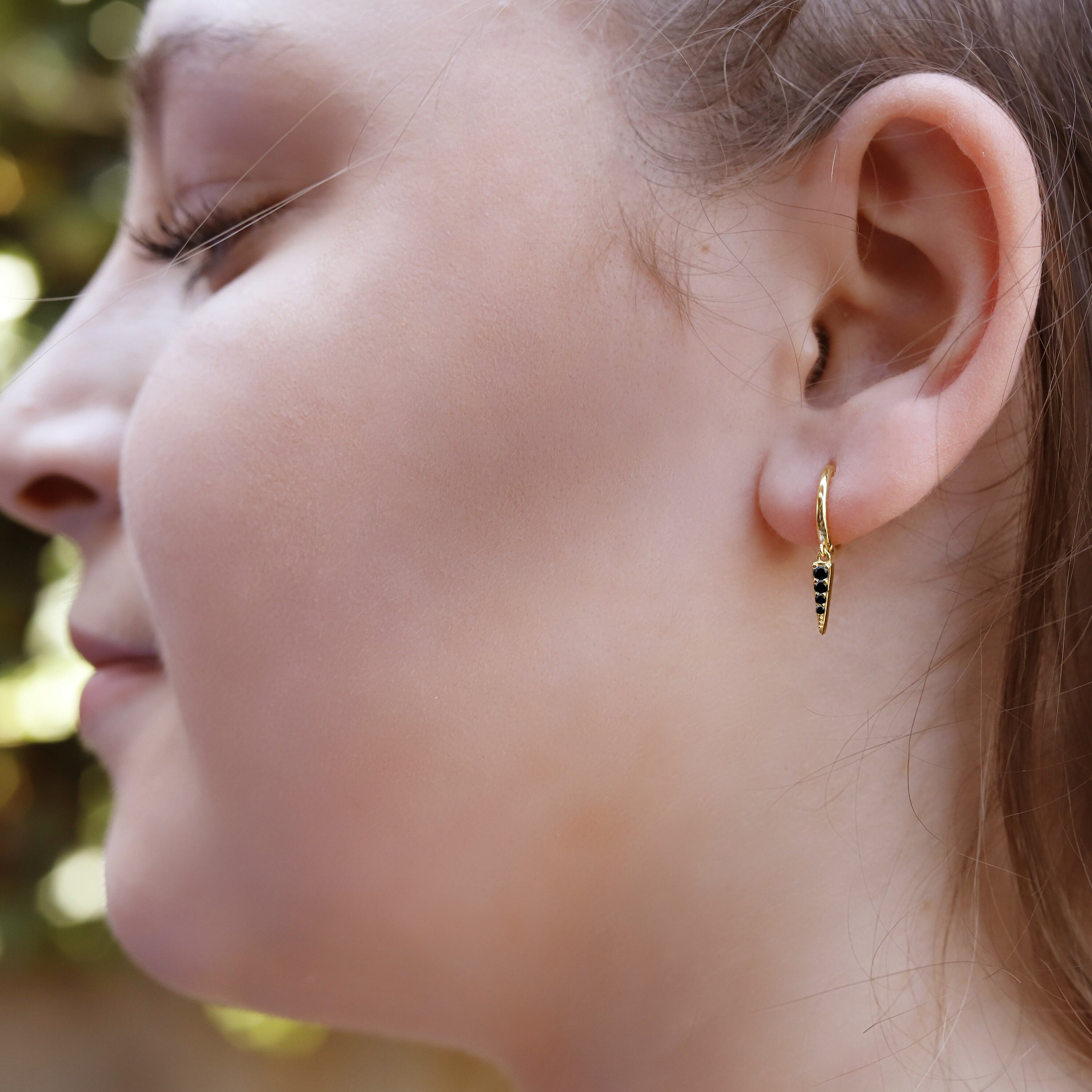 Huggie Hoop Earrings • gold hoop • cartilage hoop • hoop earrings • silver Geometric hoop • dagger hoop •