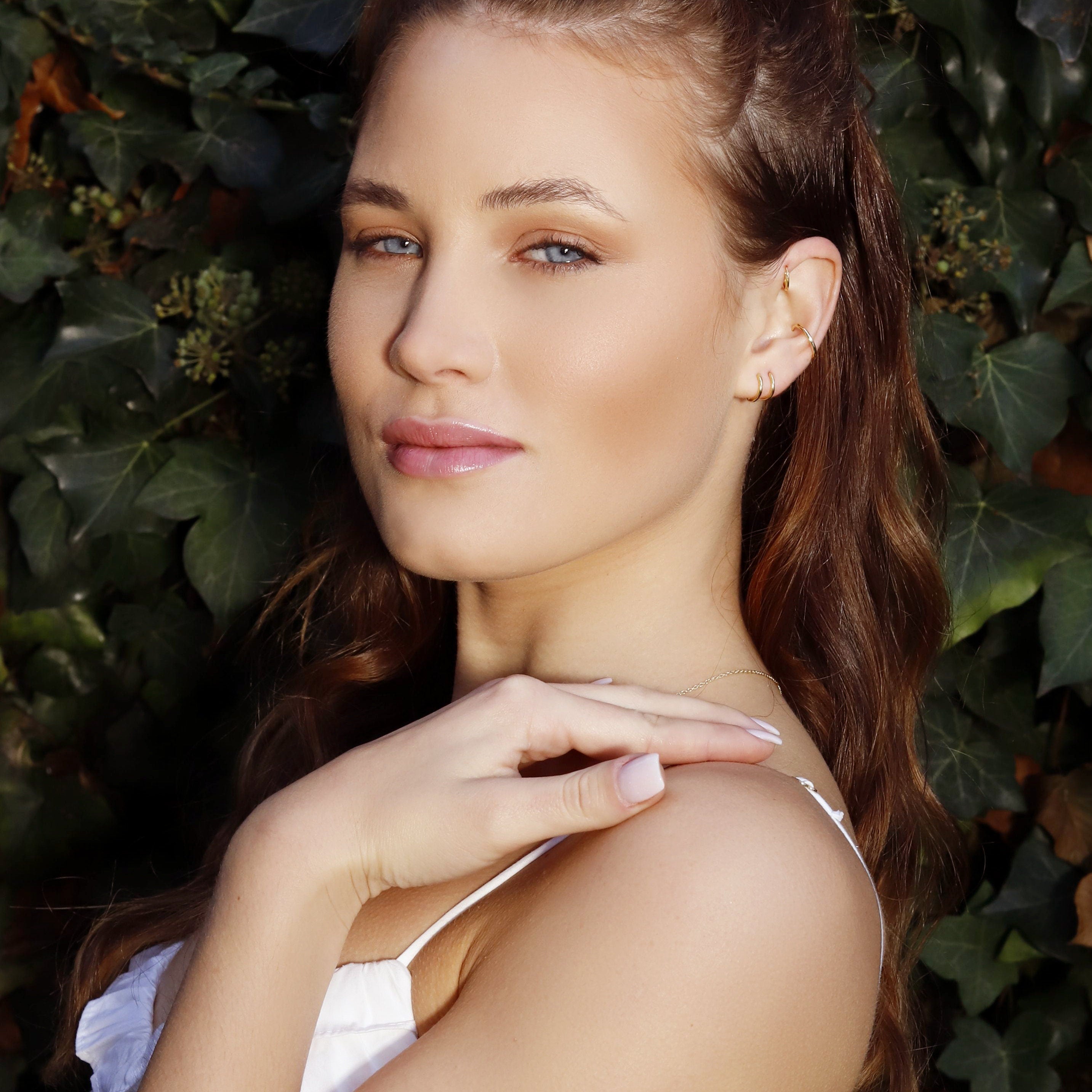 Regular Conch Huggie Hoop Earrings • rounded hoop earrings • cartilage hoop • gold conch hoop • helix hoop • huggie tragus hoop