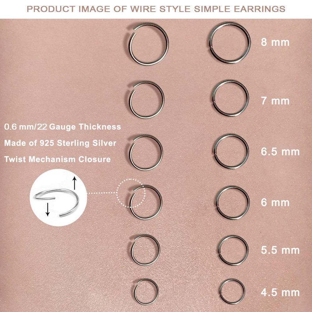 Gold Nose Ring, Nose Piercing, 18k Gold Plated Nose Ring, Silver Nose Ring Hoop, Thin Nose Piercing Jewelry, Small Nose Ring, 6mm, 7mm ,8mm