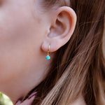 AJJ gold and turquoise hoop earrings, cartilage and helix hoops, silver plain ring and tragus hoop, small stylish jewelry piece