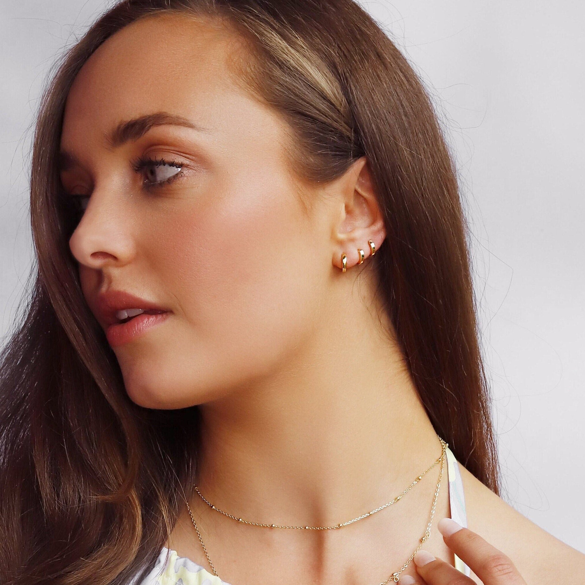 Tiny Huggie Hoop Earrings,Plain Huggie Hoop Earrings,Dainty Hoop Earrings,Dainty Tiny Huggies, 18K Gold Plated Hoops,Sterling Silver Huggies