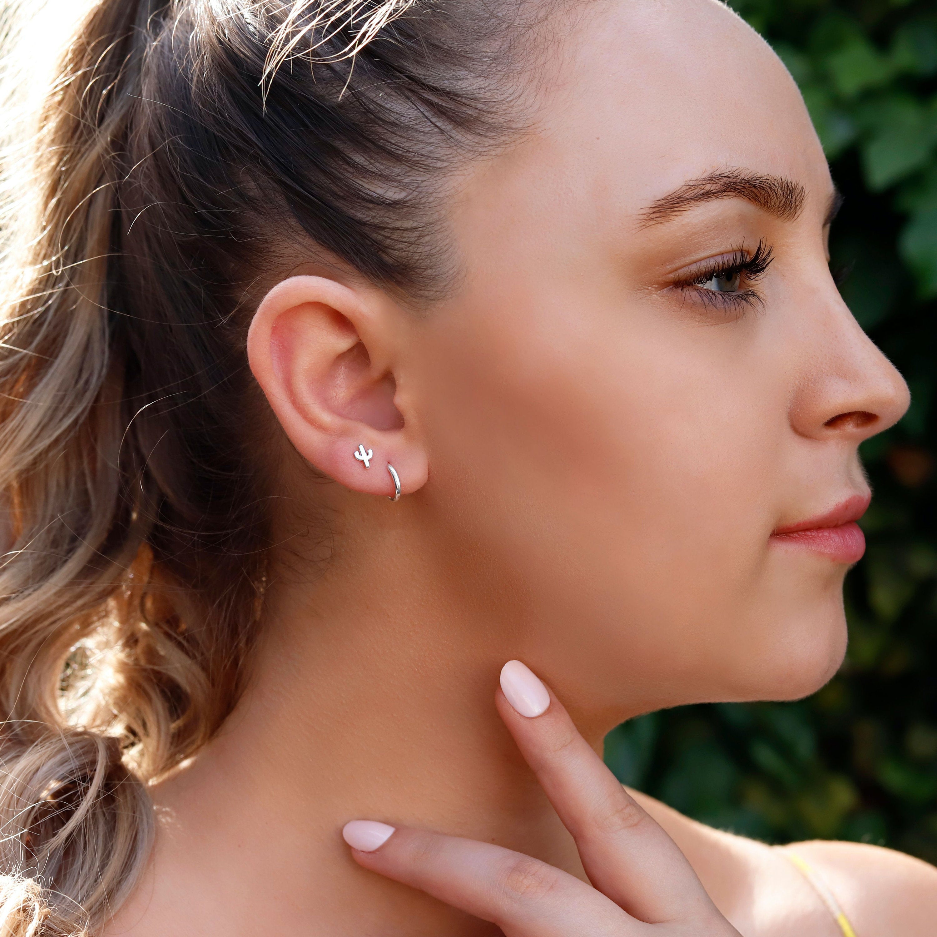 Sterling Silver Huggie Hoop Earrings | Delicate Open Hoop Earrings | Minimalist Earrings | Silver Geometric Hoops | Simple Silver Earrings |