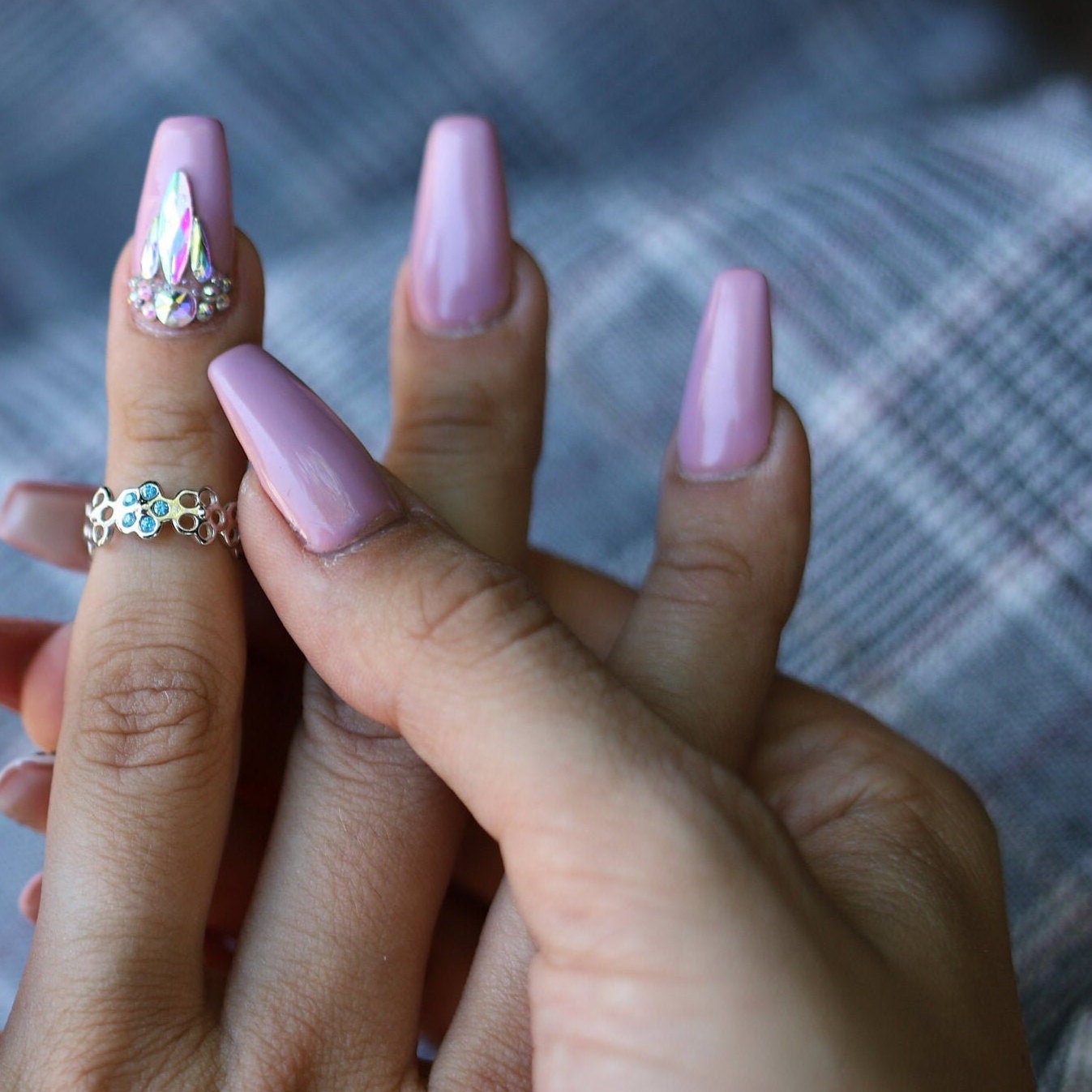 Forget-me-not Flower Infinity Ring in Sterling Silver, Flower Ring, Floral Ring, Gift for her, stacking ring