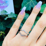 Silver wish ring with love infinity design, sterling silver stacking ring for bridesmaids or everyday wear by AJJ.