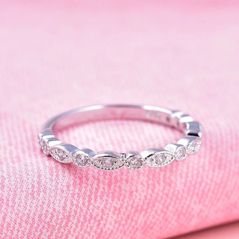 Pippa - Wave Eternity ring | Sterling Silver Engagement Ring | Promise Ring for women