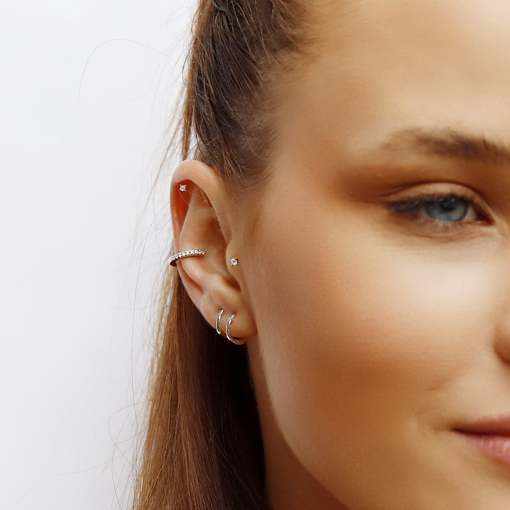 Small Stud Earrings, Tiny Gold Stud, 18K Gold Stud, 1.5mm, 2mm 3mm, CZ Stud Earring, Small Gold Stud, Dainty Earrings, Gift For Her