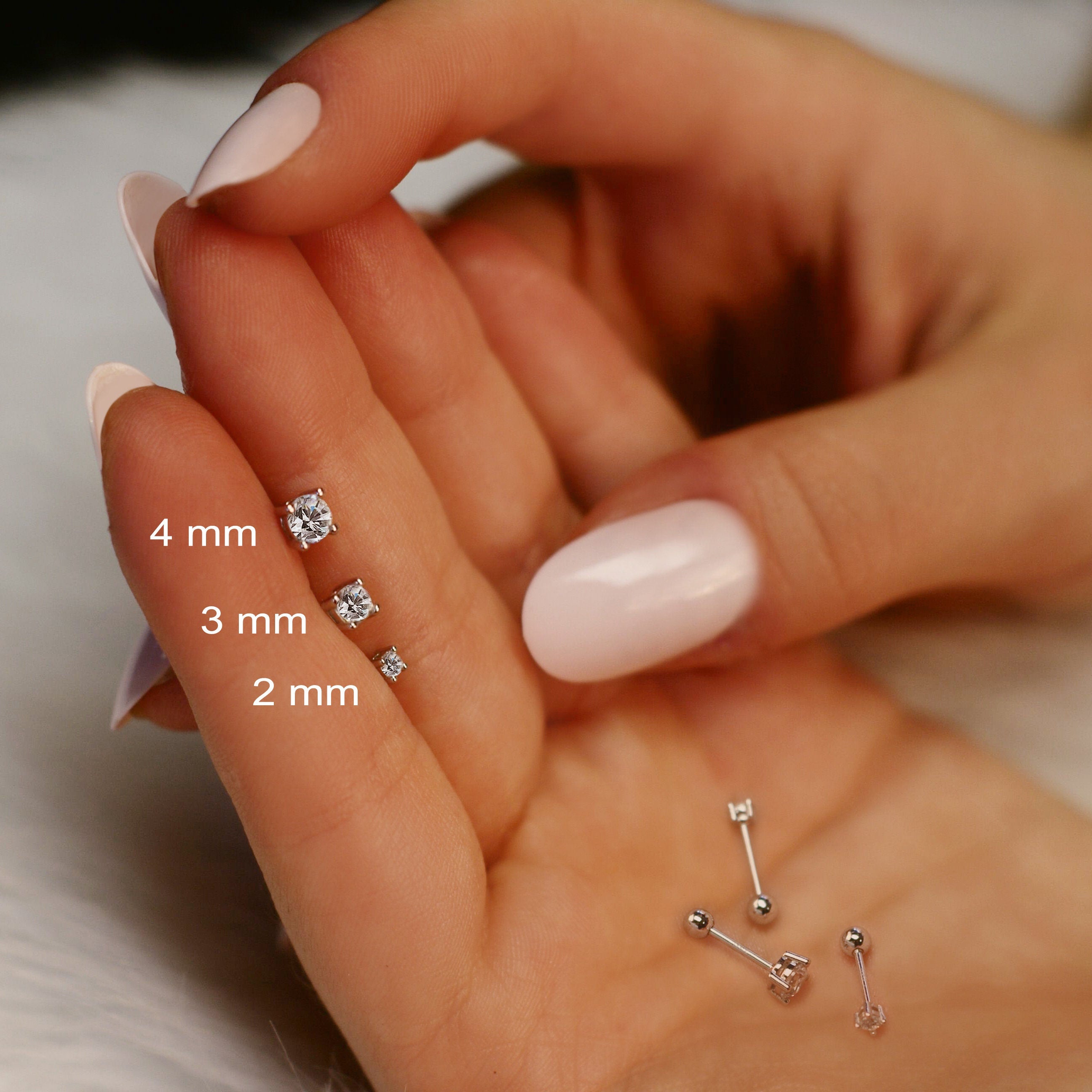 Small Stud Earrings, Tiny Gold Stud, 18K Gold Stud, 1.5mm, 2mm 3mm, CZ Stud Earring, Small Gold Stud, Dainty Earrings, Gift For Her