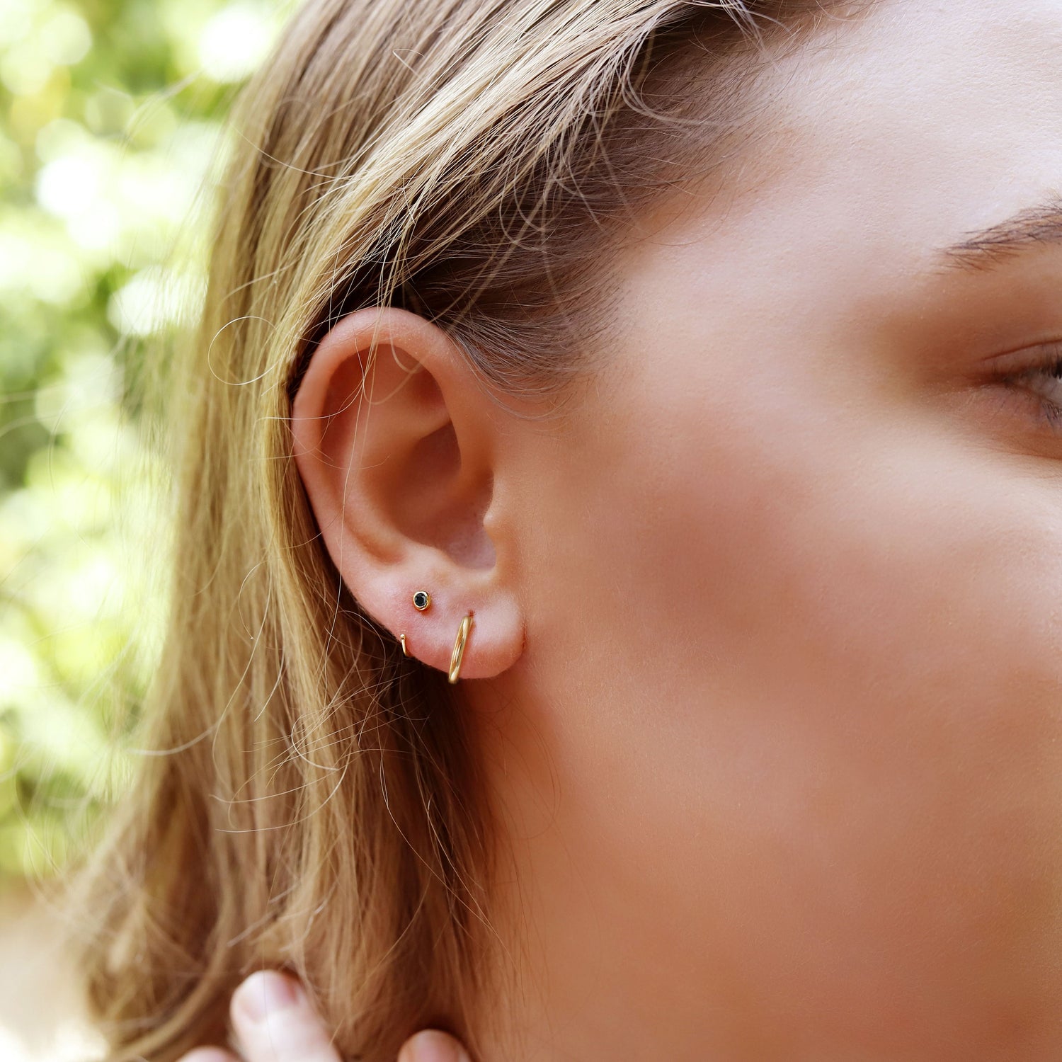 Minimalist Bezel Hoops • small hoop earrings • open hoop earrings • dainty hoops • silver hoops • double hoops