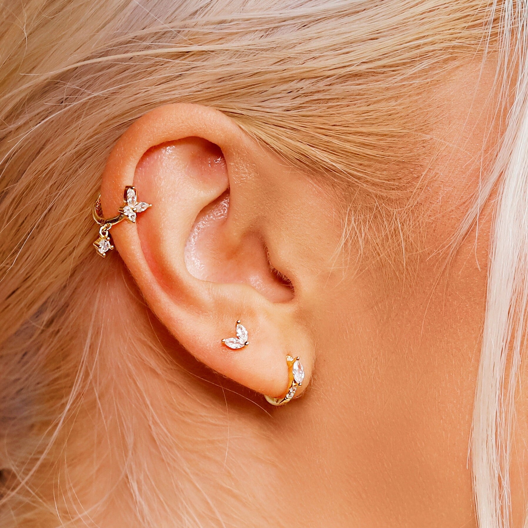 Small Stud Earrings, Tiny Gold Stud, 18K Gold Stud, CZ Stud Earring, Small Gold Stud, Dainty Earrings, Gift For Her