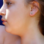 AJJ tiny knot stud earrings, minimalist jewelry for multiple piercings, small gold earrings set for everyday wear